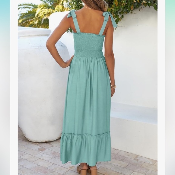 🆕 ZESICA Women's 2025 Summer Boho Spaghetti Strap Maxi Dress Large - Picture 2 of 9